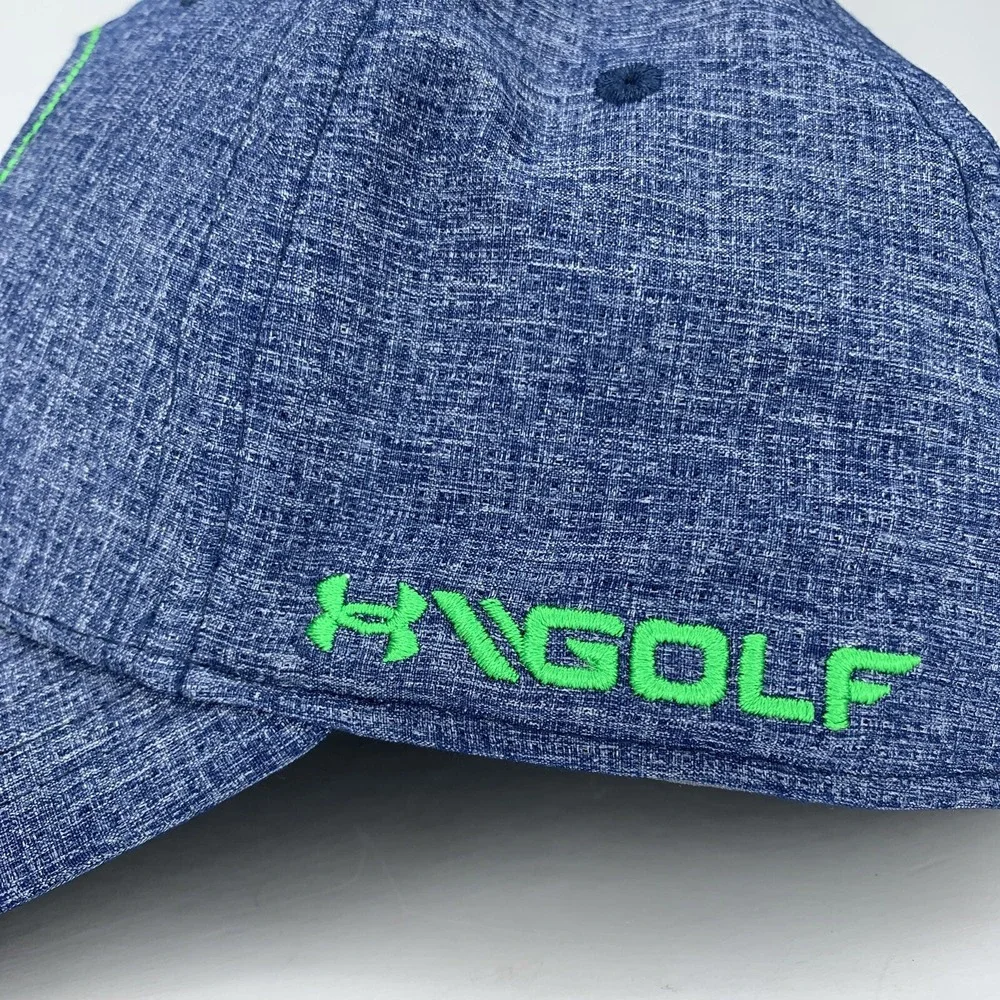 Under Armour Golf Hat LG / XL Fitted Stretch Heather Blue Green Soft Light Cap